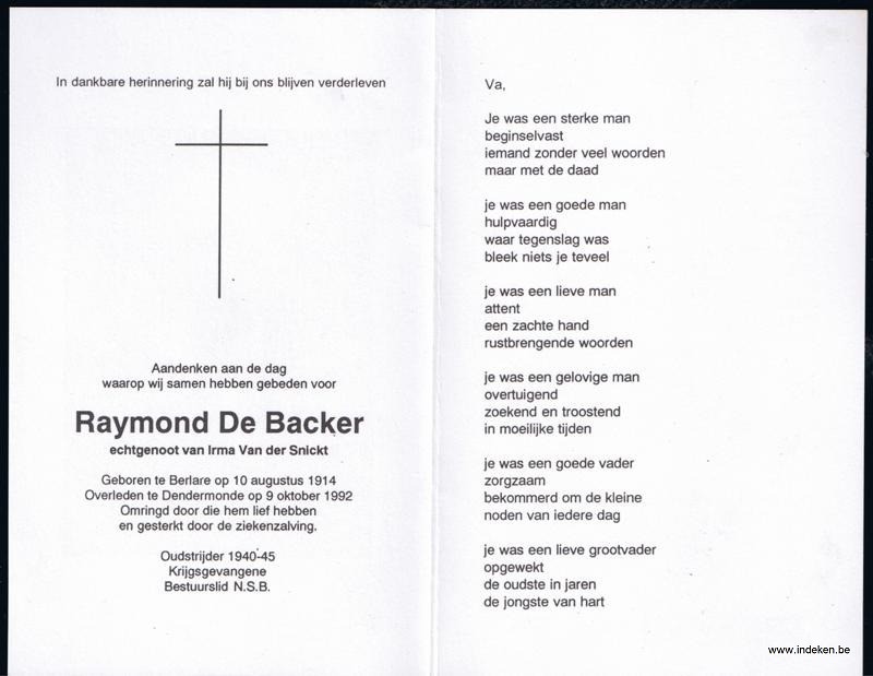Raymond De Backer