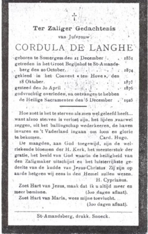 Marie Cordula De Langhe