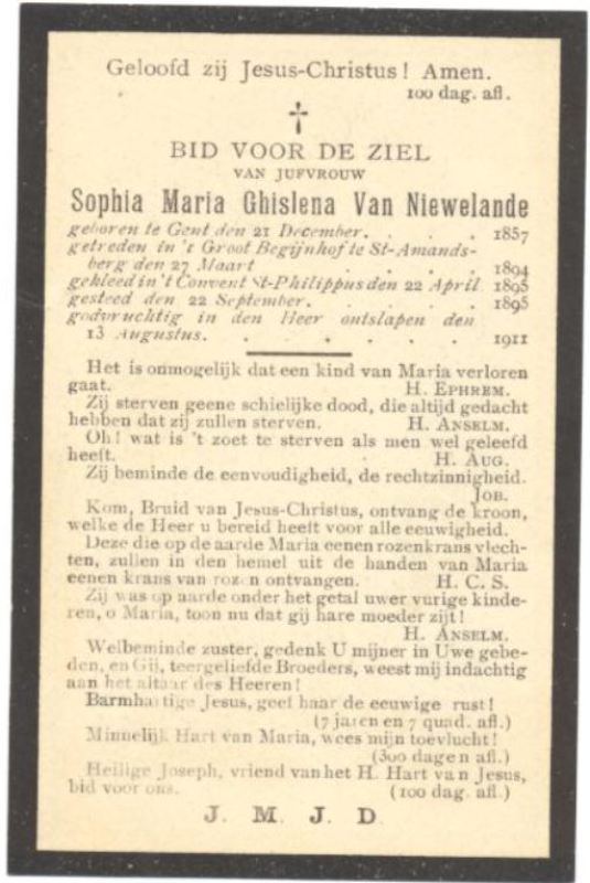 Sophia Maria Ghislena Van Niewelande