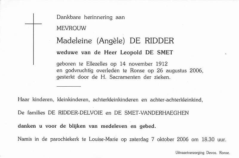 Angele Madeleine De Ridder