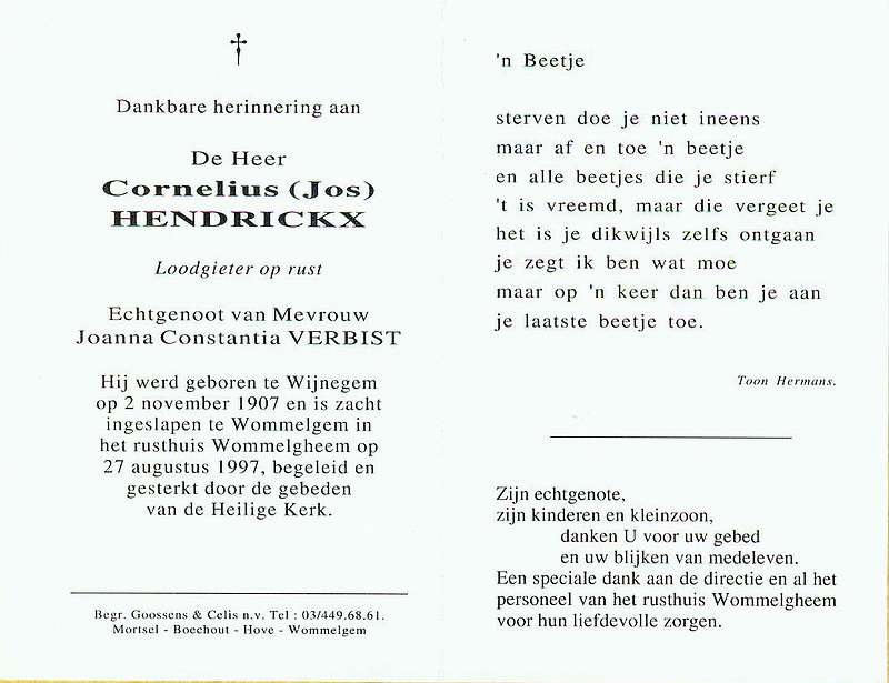 Cornelius Josephus Hendrickx