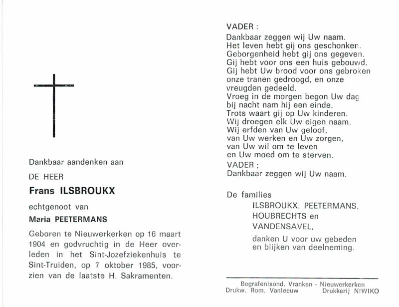 Josephus Franciscus Ilsbrouckx