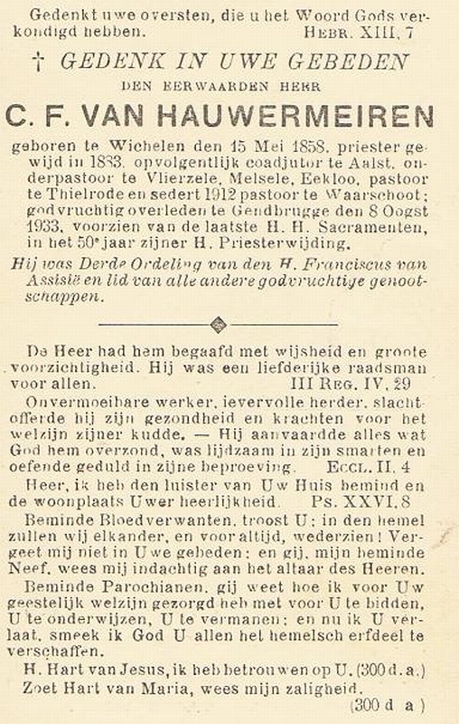 Carolus Franciscus Van Hauwermeiren