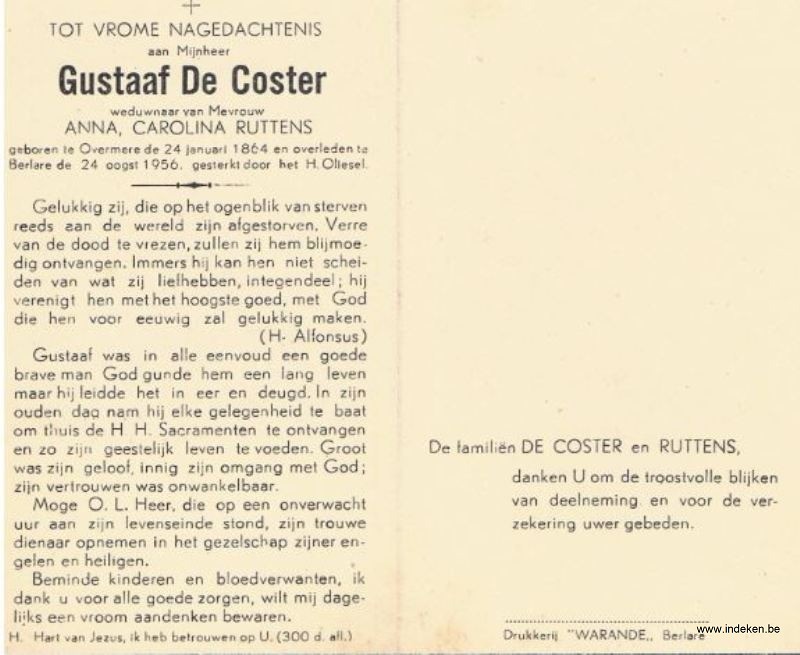 Gustavus De Coster