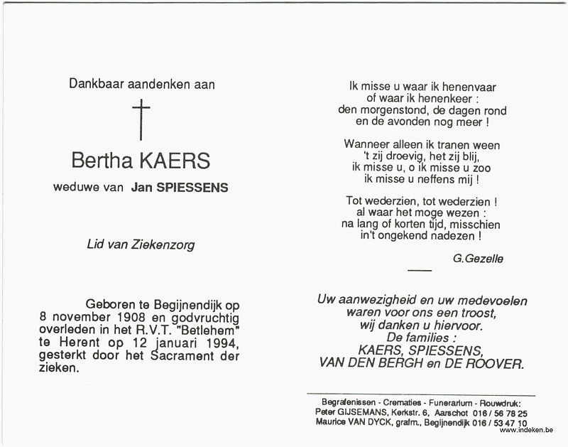 Sara Maria Bertha Kaers