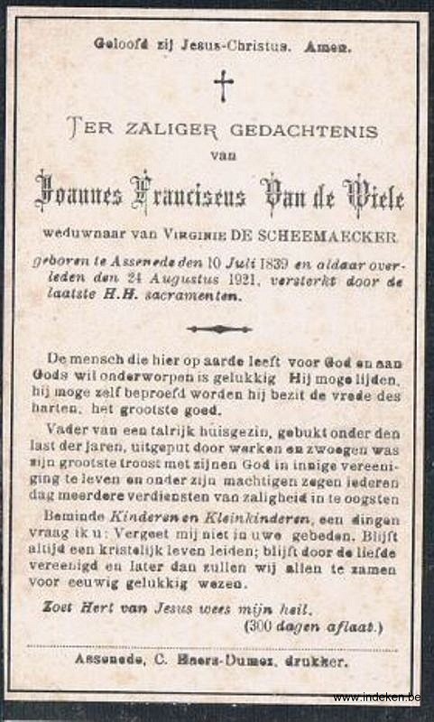 Joannes Franciscus Van De Wiele