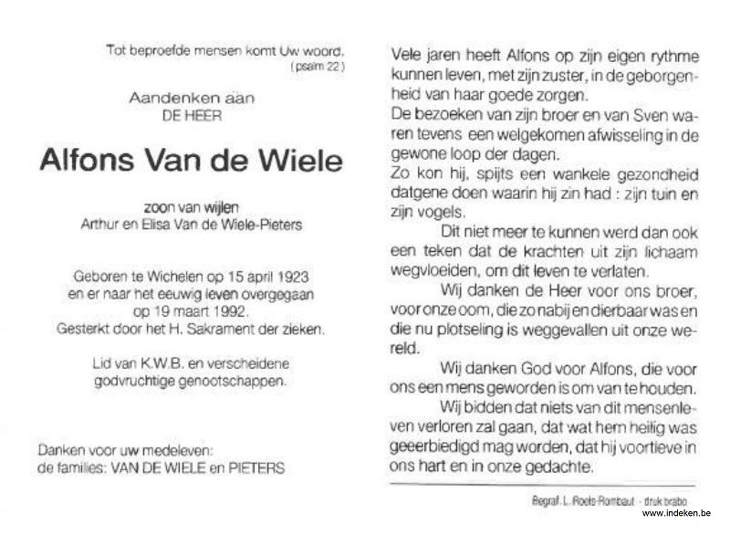Alfons Van De Wiele