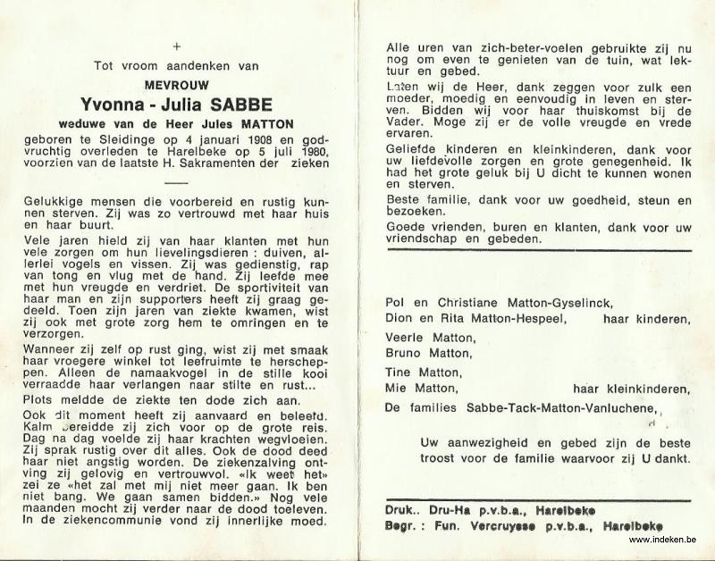 Yvonna Julia Sabbe