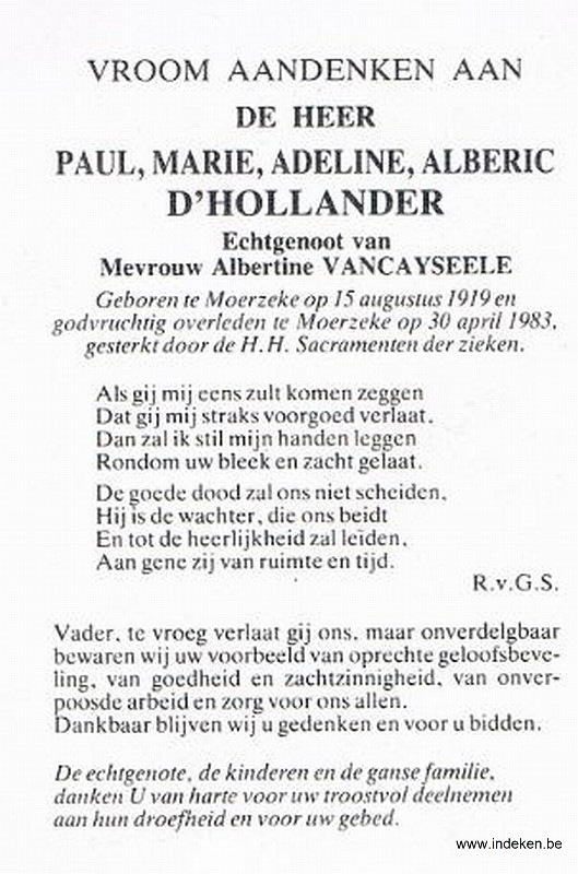 Paul Marie Adeline Alberic d Hollander