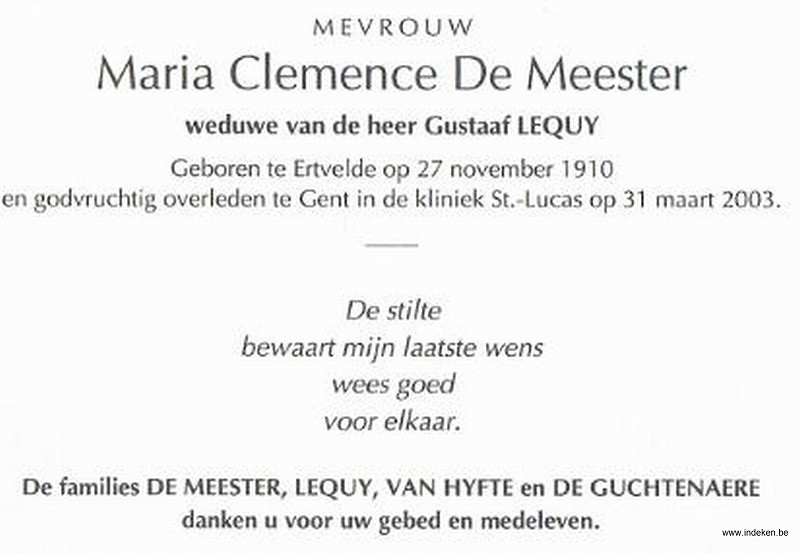 Maria Clemence De Meester