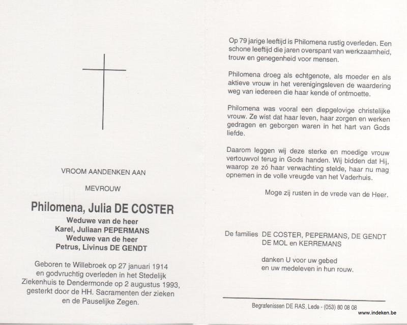 Philomena Julia De Coster