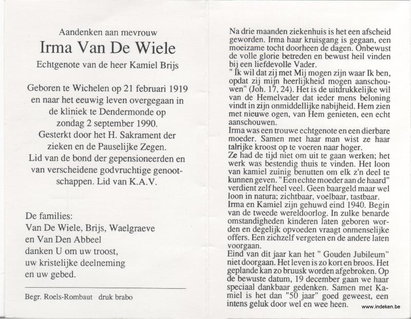 Irma Van De Wiele