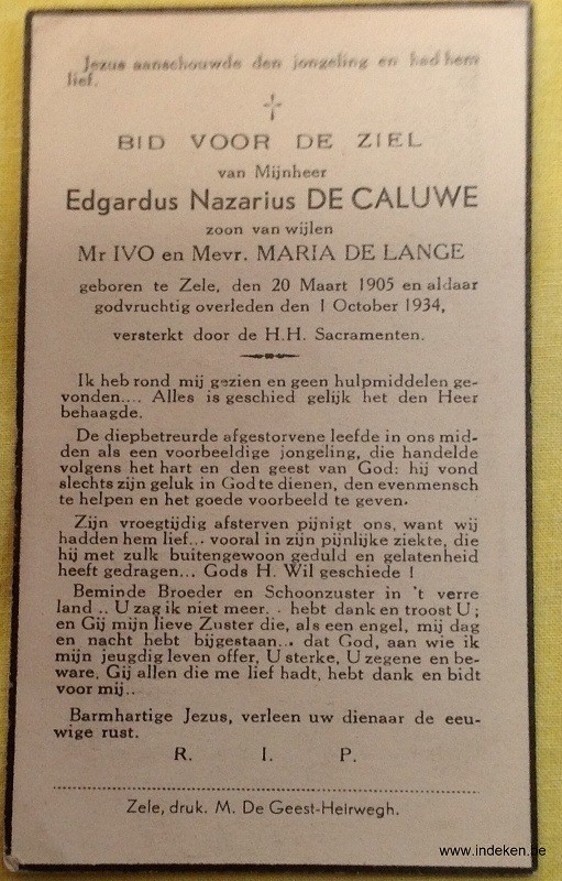 Edgardus Nazarius De Caluwe