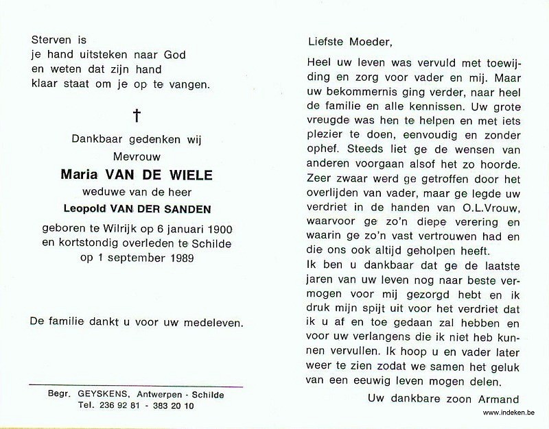 Maria Cornelia Elisa Van De Wiele