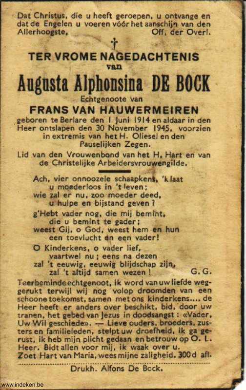 Augusta Alphonsina De Bock