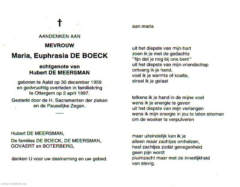 Maria Euphrasia De Boeck