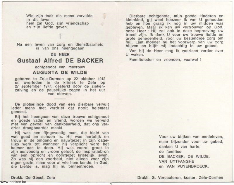 Gustaaf Alfred De Backer