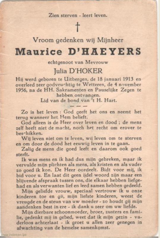 Maurice D Haeyers