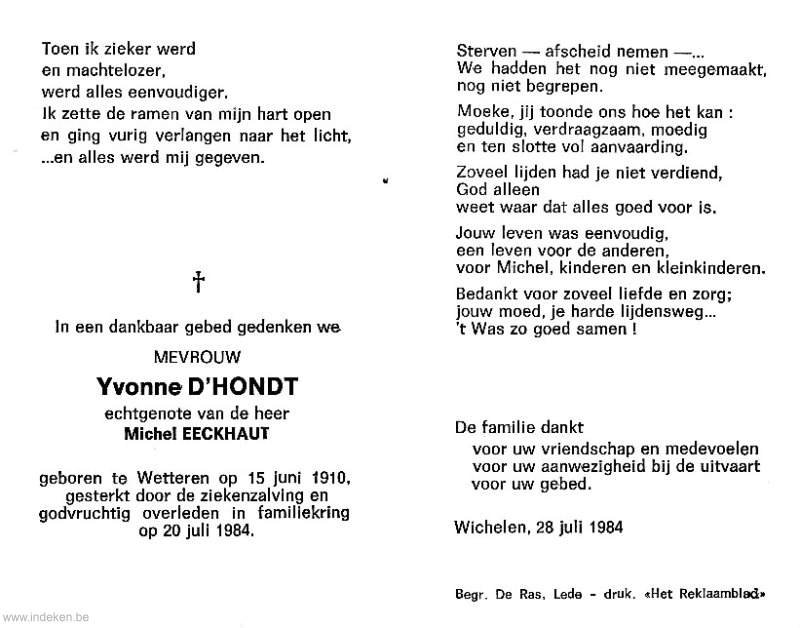 Yvonne D Hondt