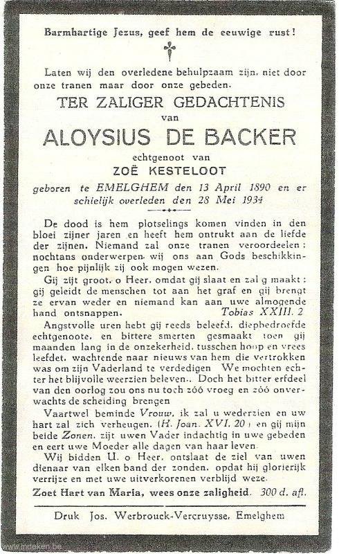 Aloysius De Backer