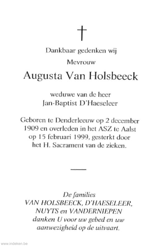 Augusta Maria Van Holsbeeck