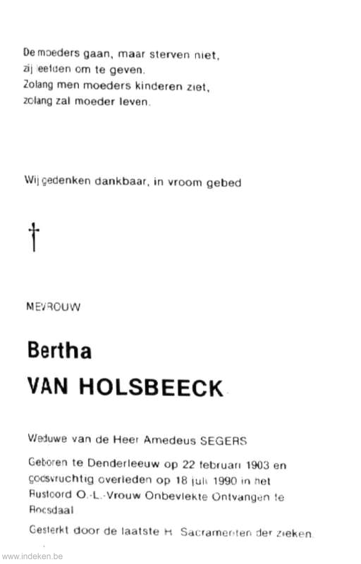 Bertha Sidonie Van Holsbeeck