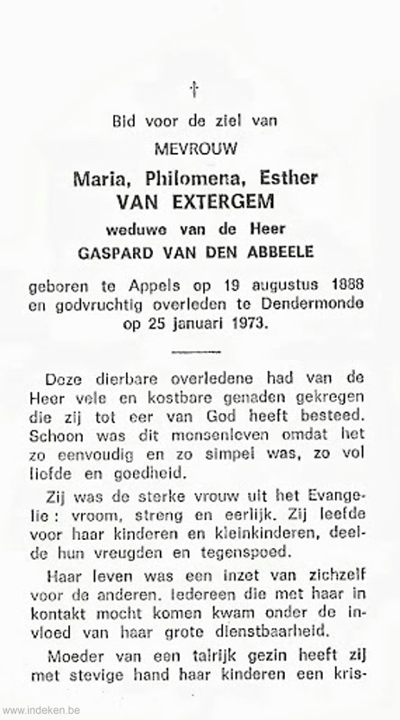 Maria Philomena Esther Van Extergem