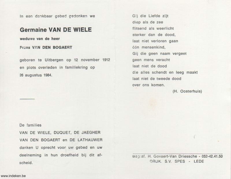Germaine Van De Wiele