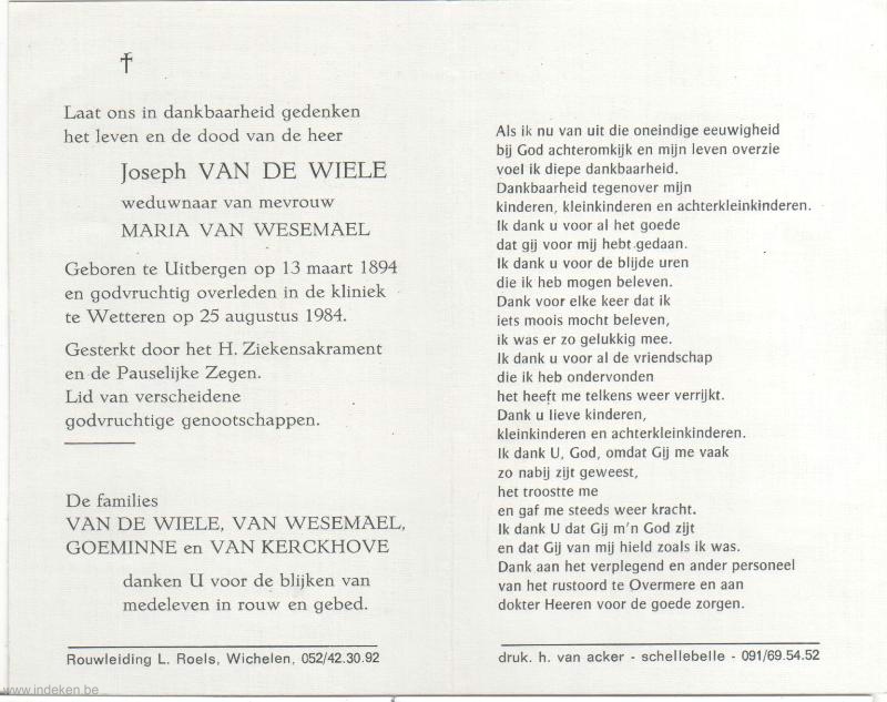 Joseph Van De Wiele