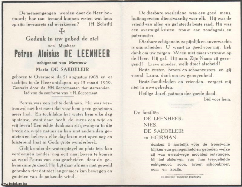 Peter Aloisius De Leenheer