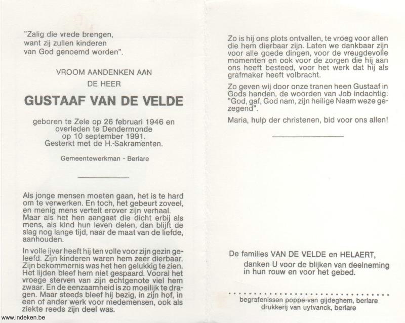 Gustaaf Van De Velde
