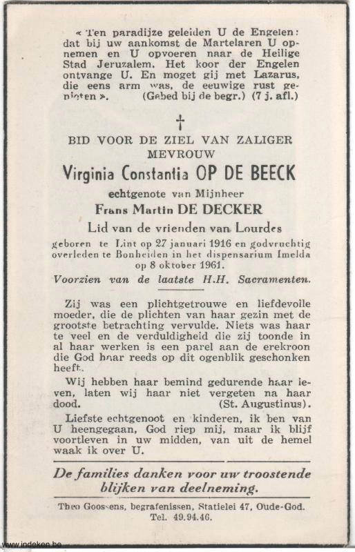 Virginia Constantia Op De Beeck