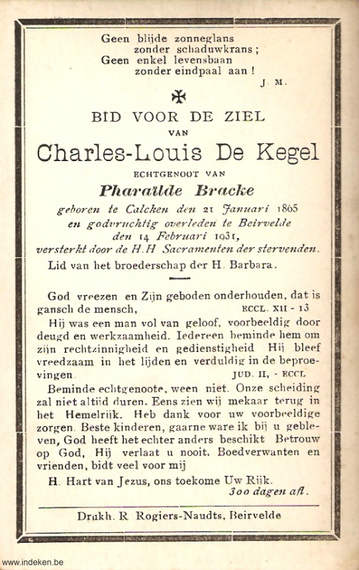 Charles Louis De Kegel