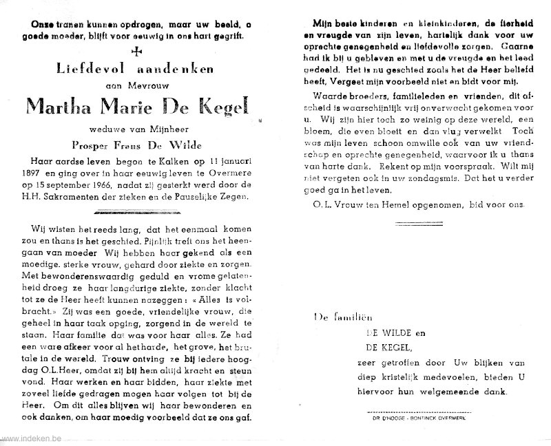 Martha Marie De Kegel