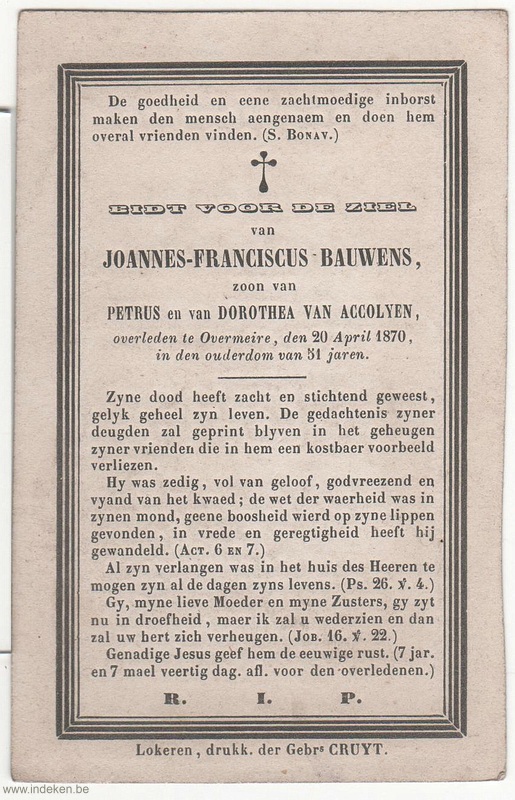 Joannes Franciscus Bauwens