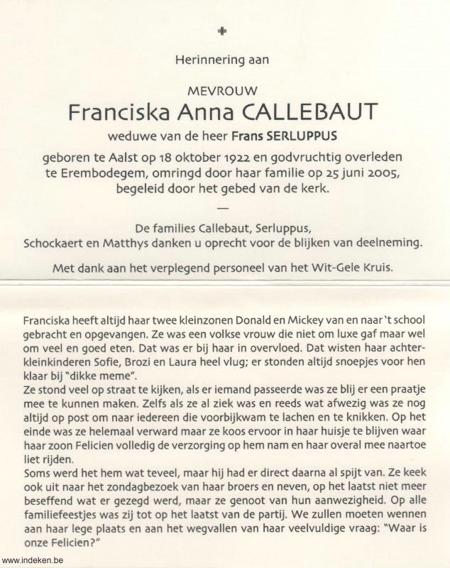 Franciska Anna Callebaut