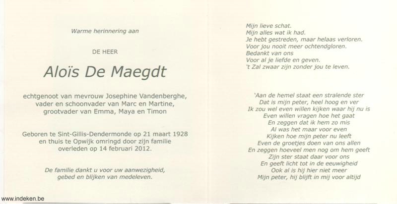 Aloïs De Maegdt