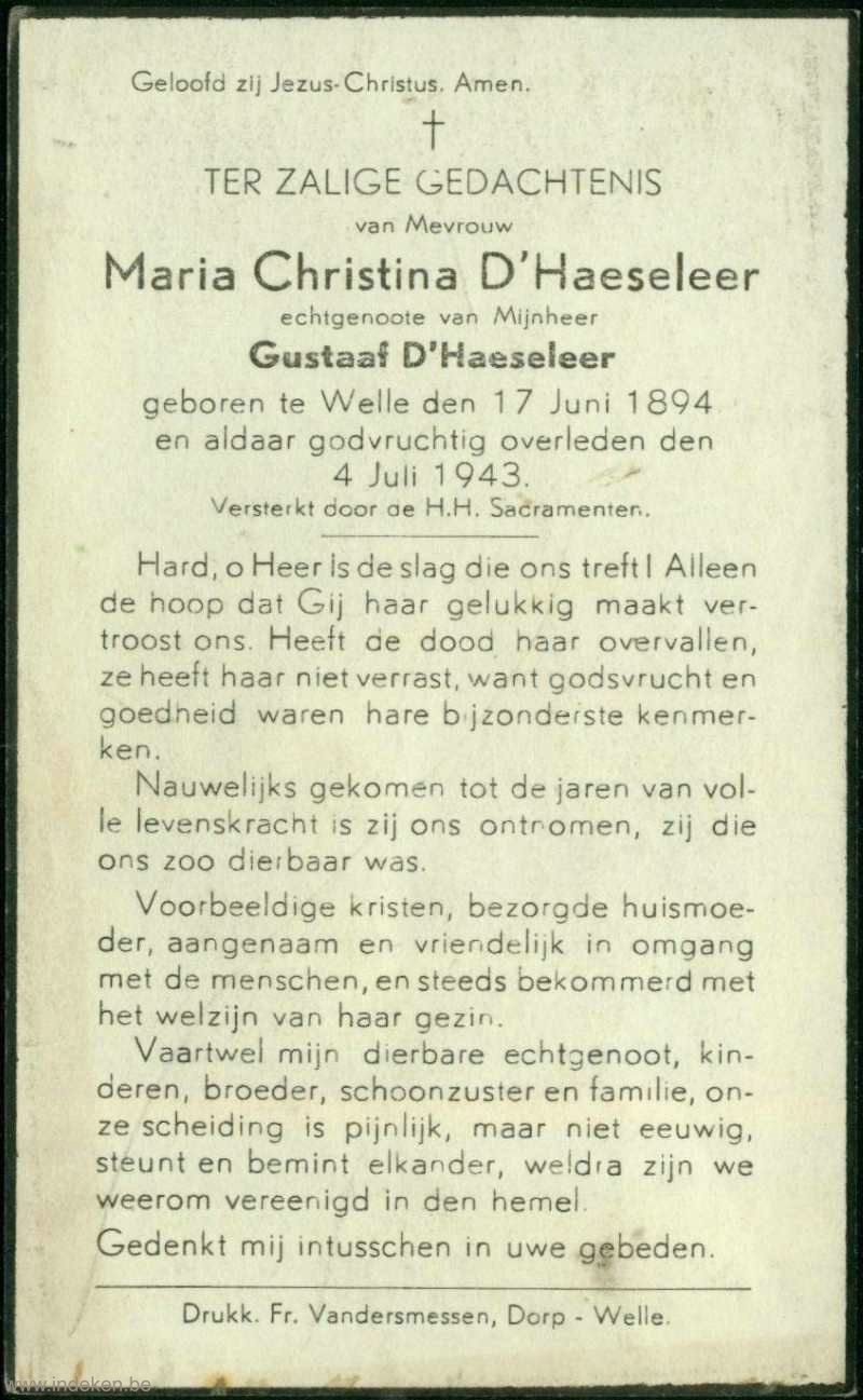 Maria Christina D Haeseleer