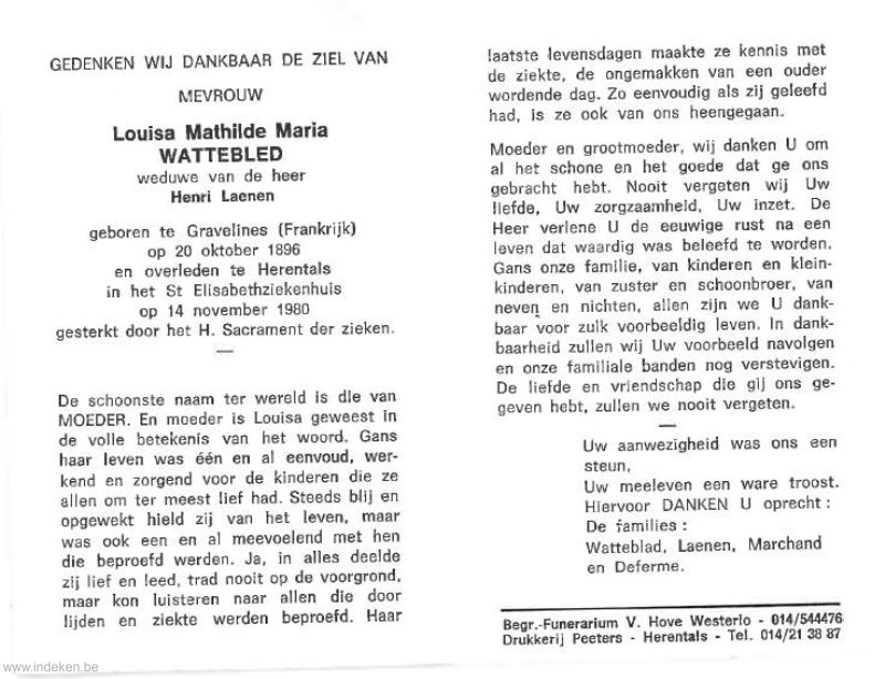 Louisa Mathilde Maria Wattebled
