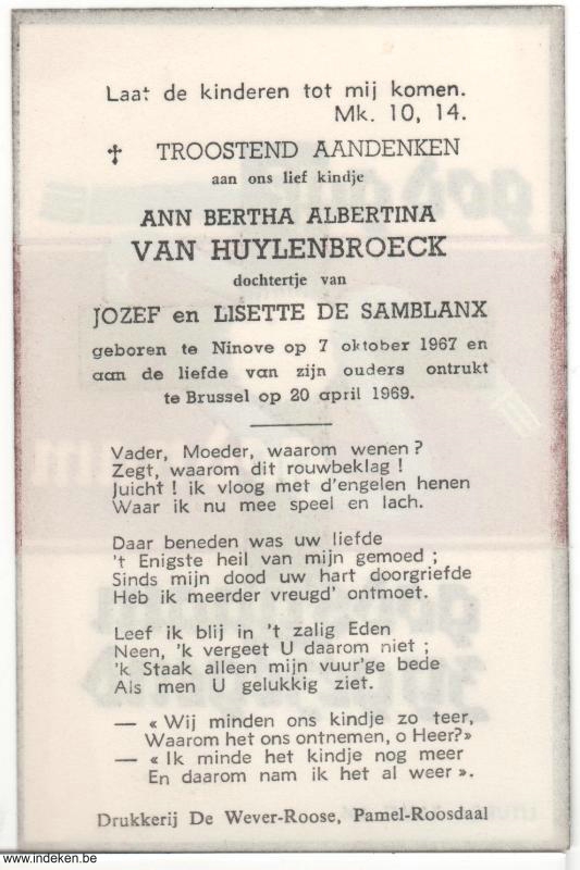 Ann Bertha Albertina Van Huylenbroeck