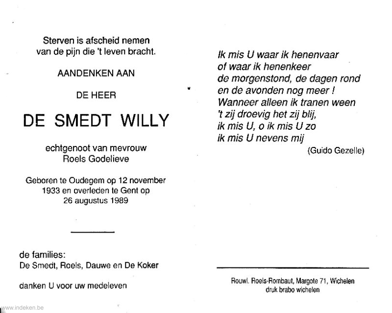 Willy Clement De Smedt