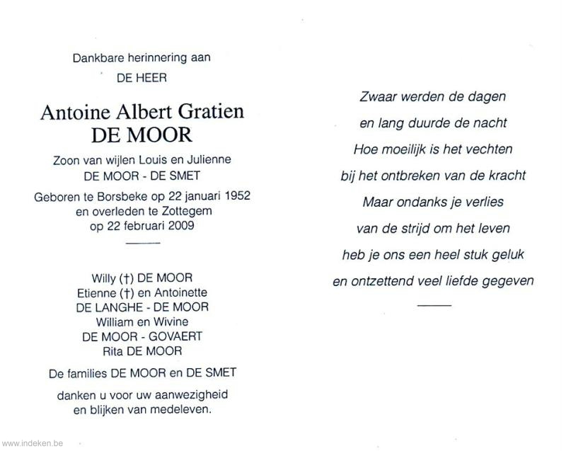 Antoine Albert Gratien De Moor