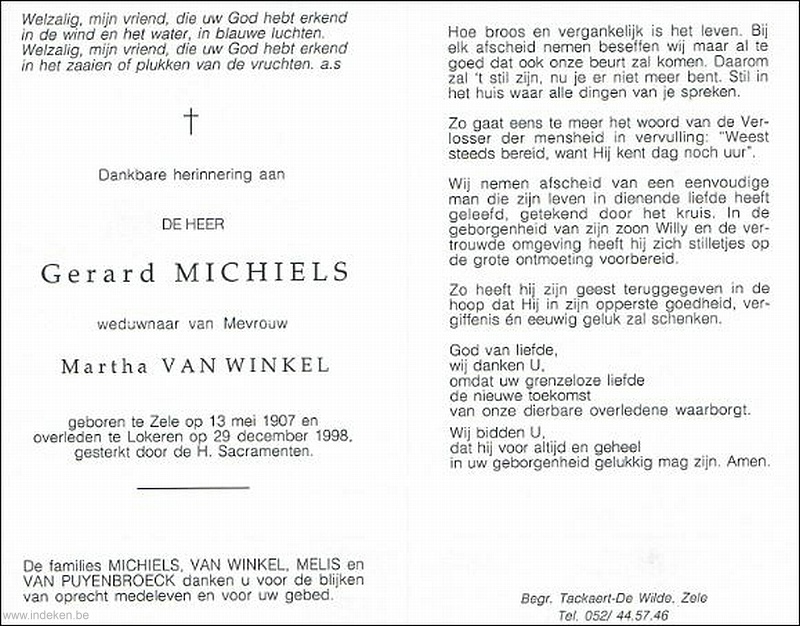 Gerardus Franciscus Michiels