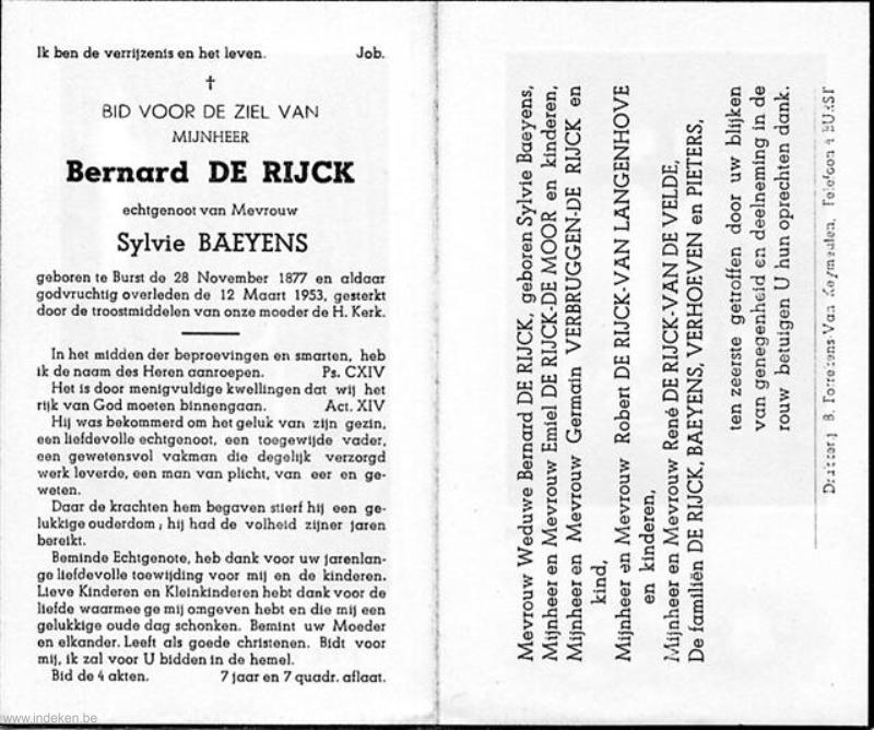 Bernardus De Rijck