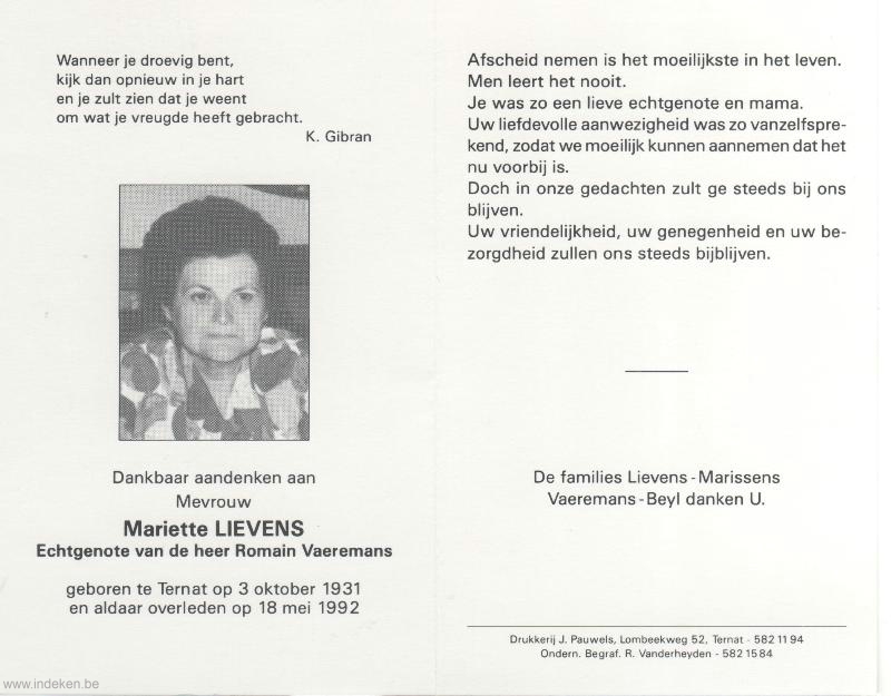 Mariette Lievens